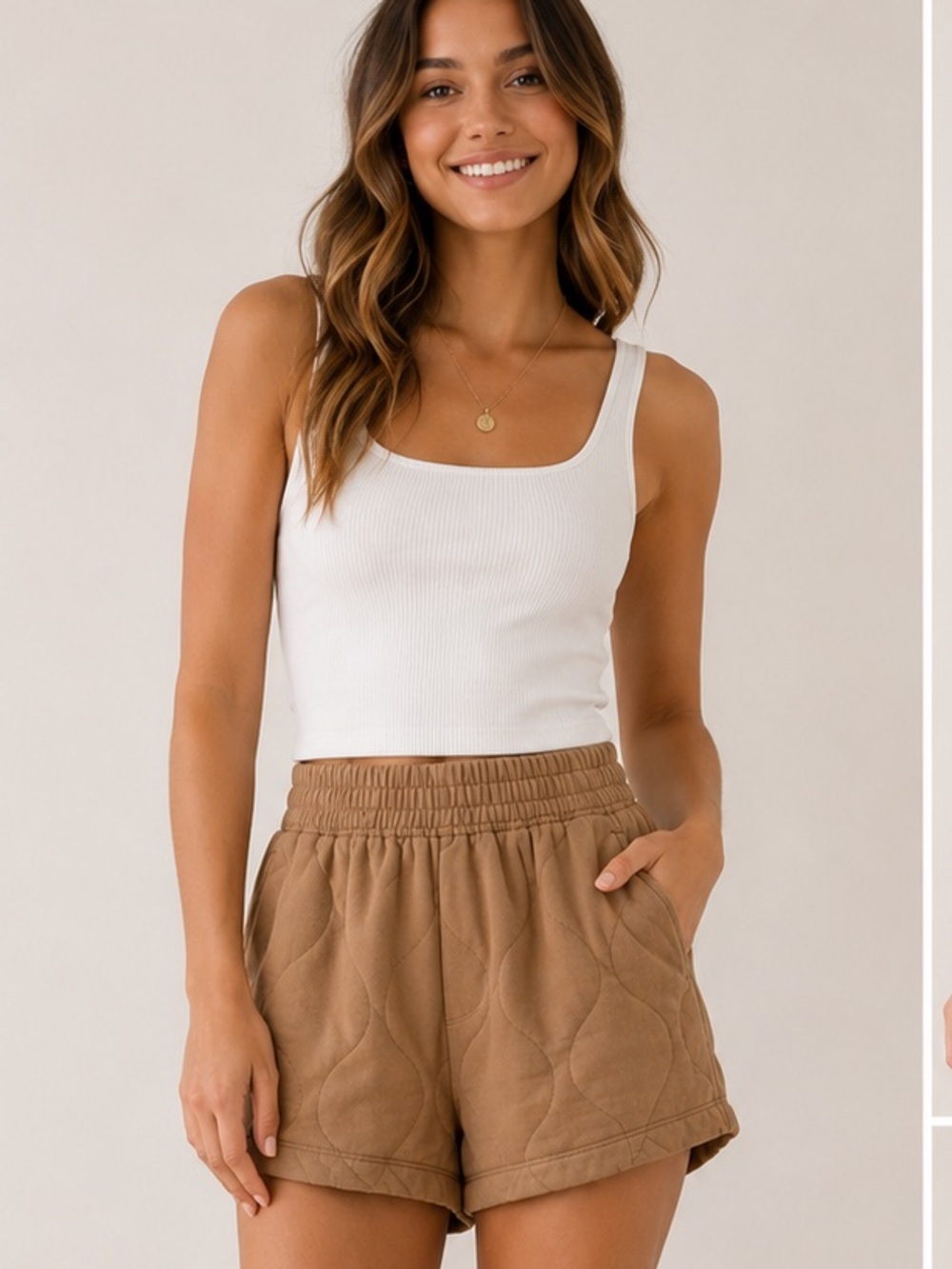 Abercrombie & Fitch Quilted Tan Shorts